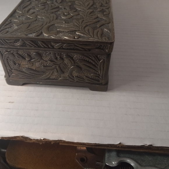 Godinger metal silver plated jewelry box with mirror engraving area vintage - Picture 10 of 12